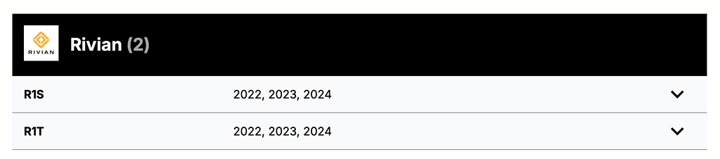 Supported Rivian Vehicles by comma 3X